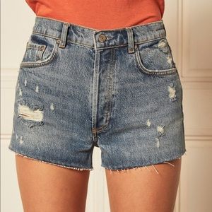Boyish Medium Wash Distressed Jean Shorts